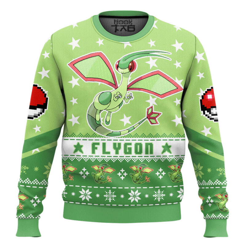 Hooktab Pokemon Gen 3 Flygon Ugly Christmas Sweater