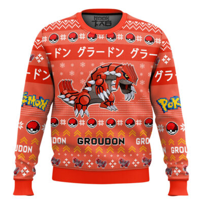 Hooktab Pokemon Gen 3 Groudon Ugly Christmas Sweater