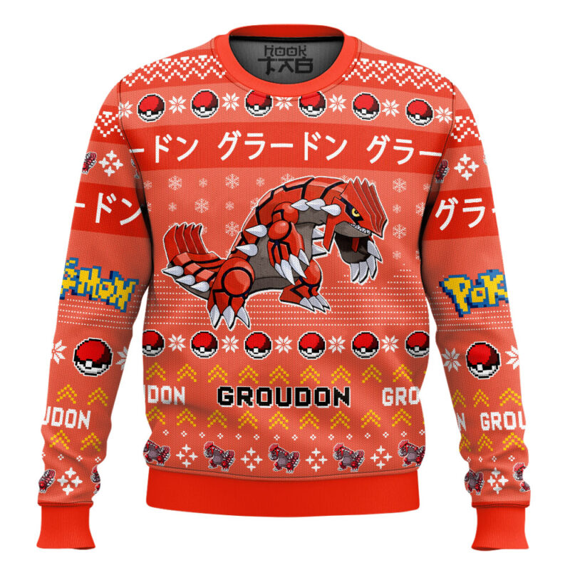Hooktab Pokemon Gen 3 Groudon Ugly Christmas Sweater