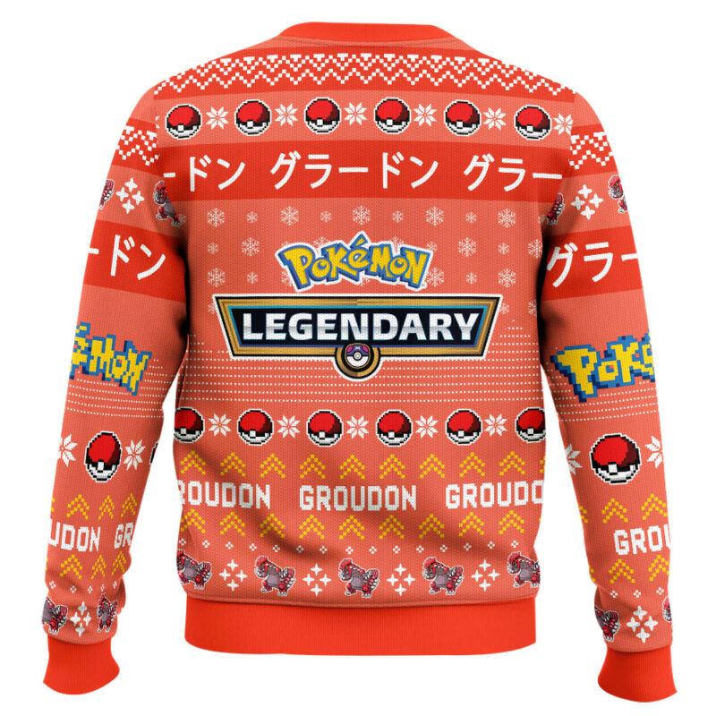 Hooktab Pokemon Gen 3 Groudon Ugly Christmas Sweater Hooktab Pokemon Gen 3 Groudon Ugly Christmas Sweater
