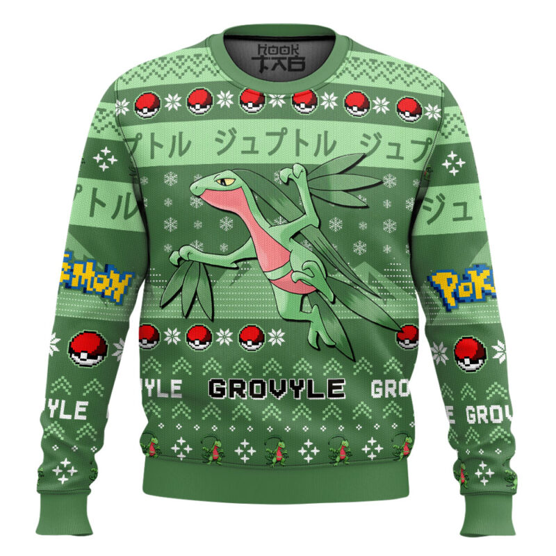 Hooktab Pokemon Gen 3 Grovyle Ugly Christmas Sweater