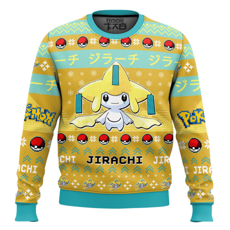 Hooktab Pokemon Gen 3 Jirachi Ugly Christmas Sweater Hooktab Pokemon Gen 3 Jirachi Ugly Christmas Sweater