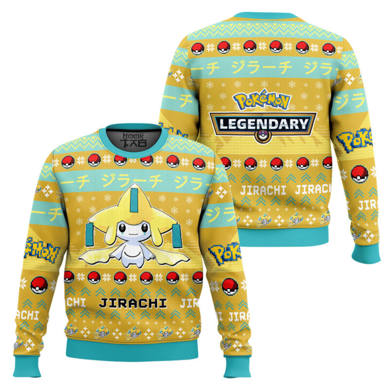 Hooktab Pokemon Gen 3 Jirachi Ugly Christmas Sweater Hooktab Pokemon Gen 3 Jirachi Ugly Christmas Sweater