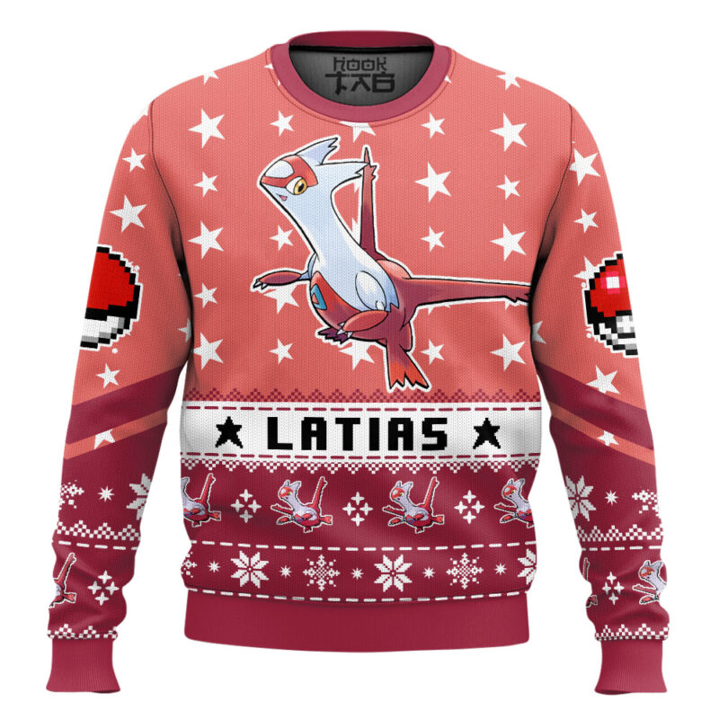 Hooktab Pokemon Gen 3 Latias Ugly Christmas Sweater