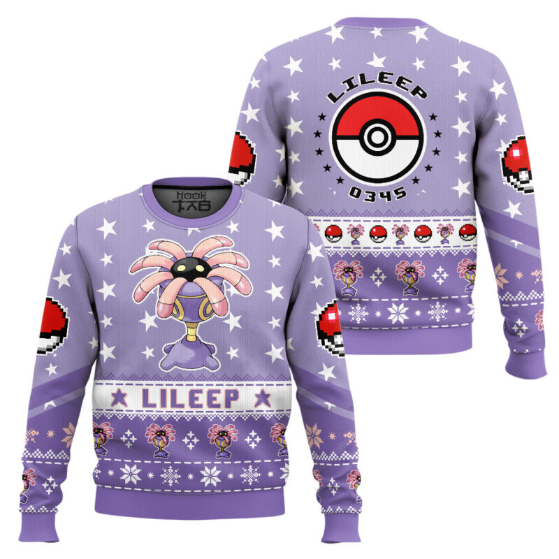 Hooktab Pokemon Gen 3 Lileep Ugly Christmas Sweater Hooktab Pokemon Gen 3 Lileep Ugly Christmas Sweater