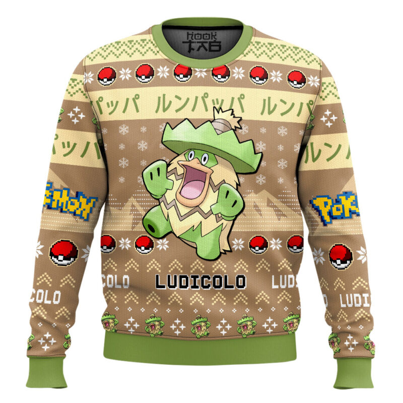 Hooktab Pokemon Gen 3 Ludicolo Ugly Christmas Sweater