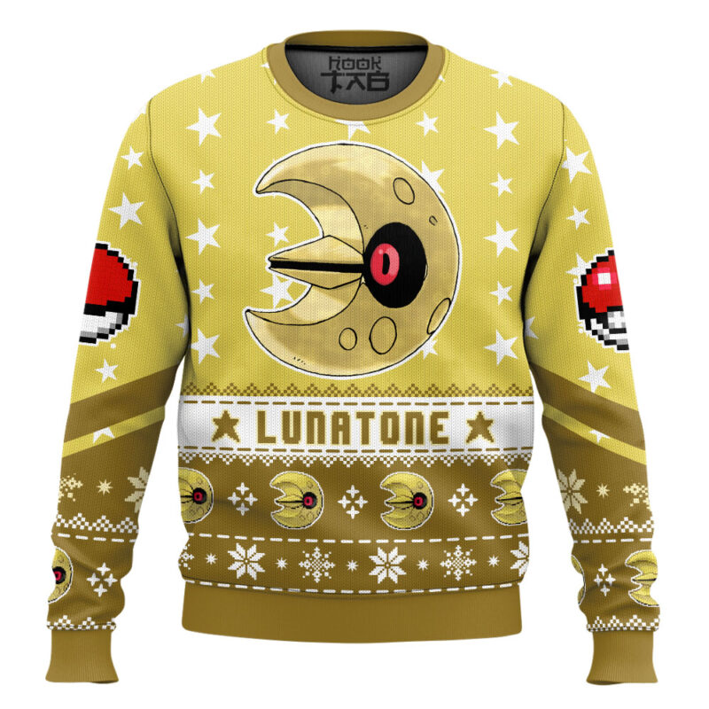 Hooktab Pokemon Gen 3 Lunatone Ugly Christmas Sweater