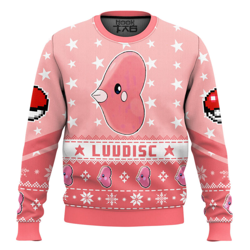 Hooktab Pokemon Gen 3 Luvdisc Ugly Christmas Sweater