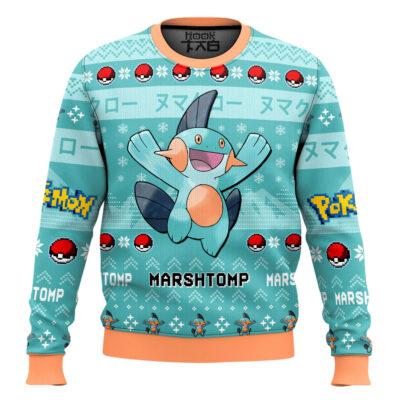 Hooktab Pokemon Gen 3 Marshtomp Ugly Christmas Sweater