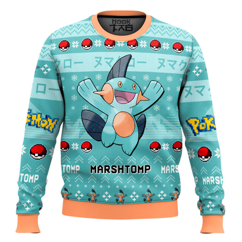 Hooktab Pokemon Gen 3 Marshtomp Ugly Christmas Sweater