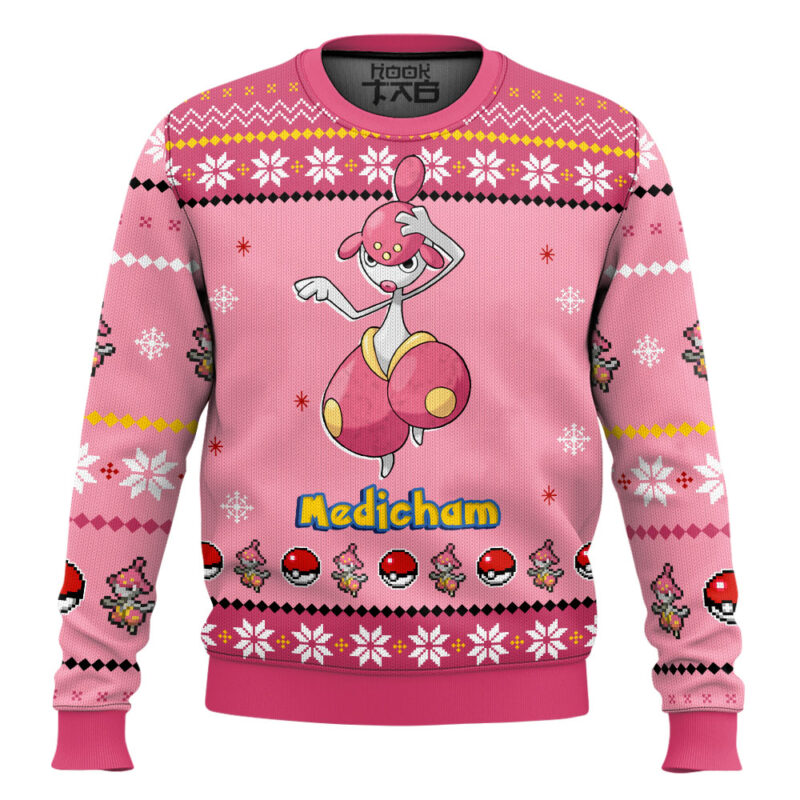 Hooktab Pokemon Gen 3 Medicham Ugly Christmas Sweater