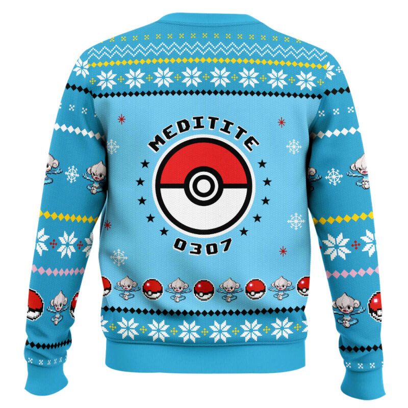 Hooktab Pokemon Gen 3 Meditite Ugly Christmas Sweater Hooktab Pokemon Gen 3 Meditite Ugly Christmas Sweater