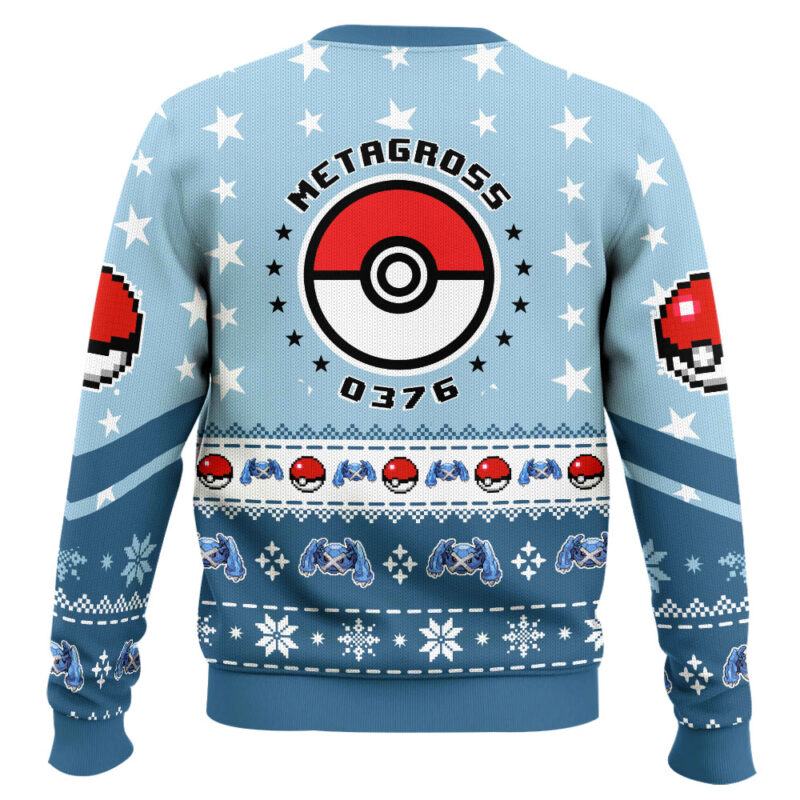 Hooktab Pokemon Gen 3 Metagross Ugly Christmas Sweater Hooktab Pokemon Gen 3 Metagross Ugly Christmas Sweater