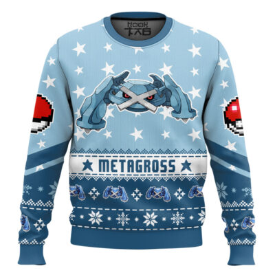 Hooktab Pokemon Gen 3 Metagross Ugly Christmas Sweater