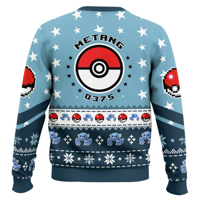 Hooktab Pokemon Gen 3 Metang Ugly Christmas Sweater Hooktab Pokemon Gen 3 Metang Ugly Christmas Sweater