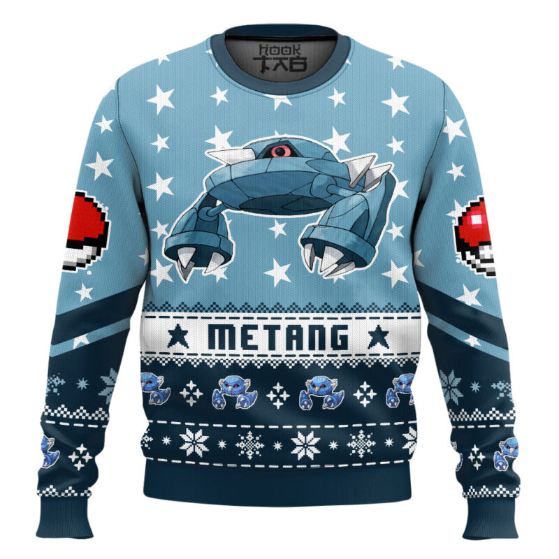 Hooktab Pokemon Gen 3 Metang Ugly Christmas Sweater