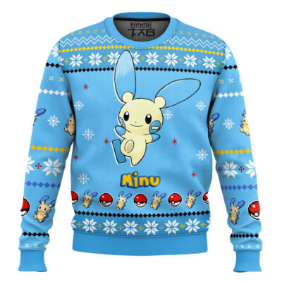 Hooktab Pokemon Gen 3 Minun Ugly Christmas Sweater