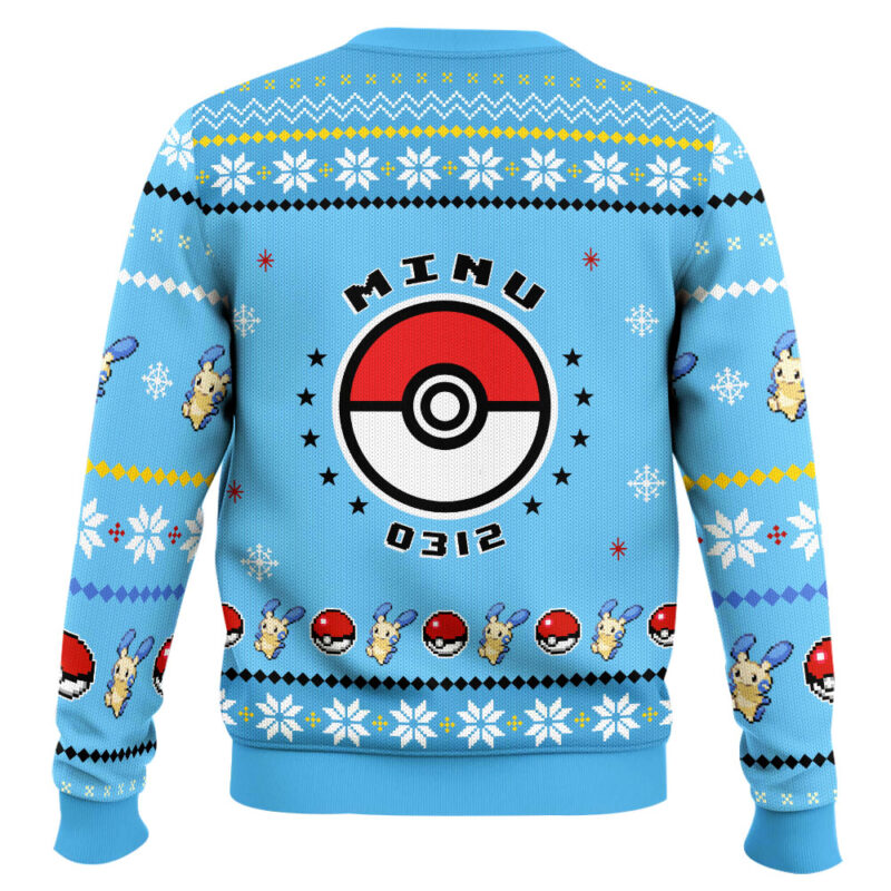Hooktab Pokemon Gen 3 Minun Ugly Christmas Sweater Hooktab Pokemon Gen 3 Minun Ugly Christmas Sweater