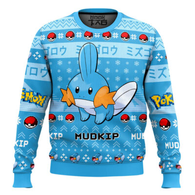 Hooktab Pokemon Gen 3 Mudkip Ugly Christmas Sweater