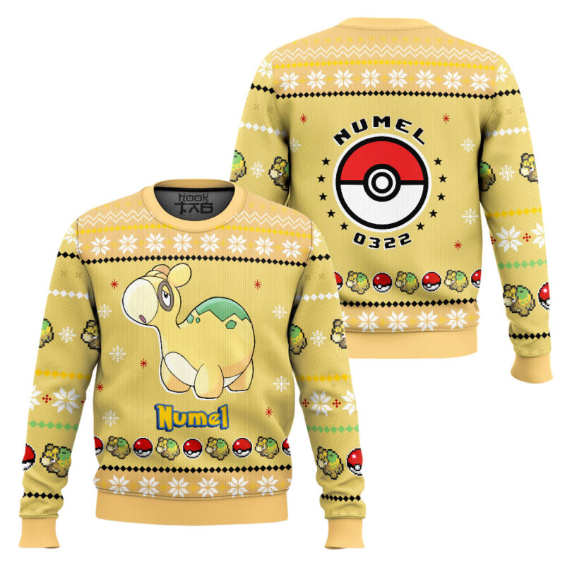 Hooktab Pokemon Gen 3 Numel Ugly Christmas Sweater Hooktab Pokemon Gen 3 Numel Ugly Christmas Sweater