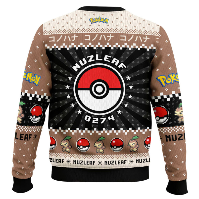 Hooktab Pokemon Gen 3 Nuzleaf Ugly Christmas Sweater Hooktab Pokemon Gen 3 Nuzleaf Ugly Christmas Sweater