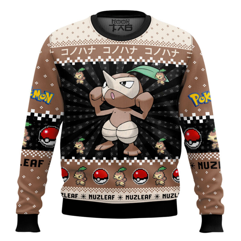 Hooktab Pokemon Gen 3 Nuzleaf Ugly Christmas Sweater