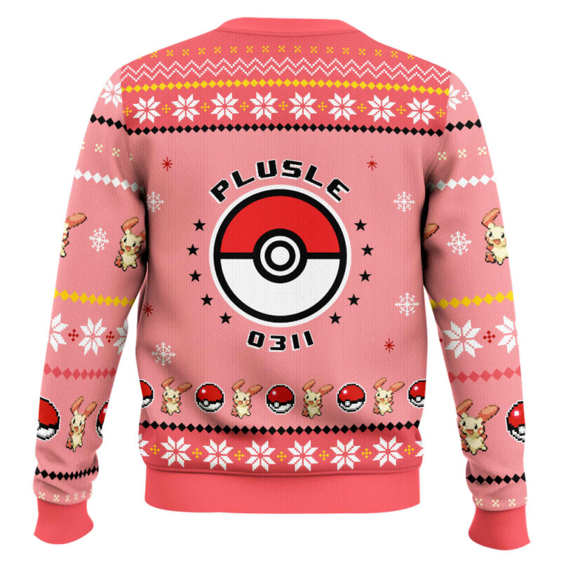 Hooktab Pokemon Gen 3 Plusle Ugly Christmas Sweater Hooktab Pokemon Gen 3 Plusle Ugly Christmas Sweater