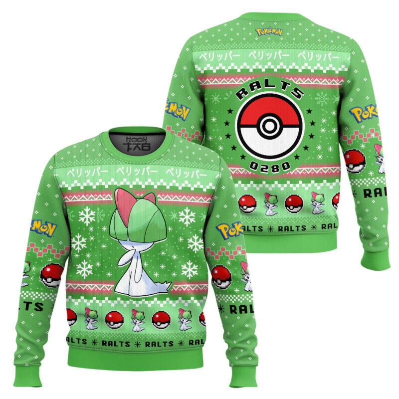 Hooktab Pokemon Gen 3 Ralts Ugly Christmas Sweater Hooktab Pokemon Gen 3 Ralts Ugly Christmas Sweater
