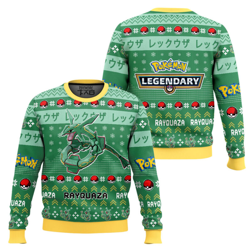 Hooktab Pokemon Gen 3 Rayquaza Ugly Christmas Sweater Hooktab Pokemon Gen 3 Rayquaza Ugly Christmas Sweater