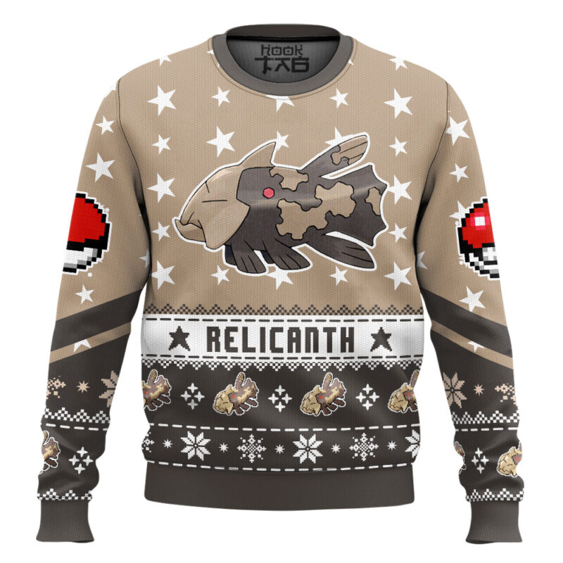 Hooktab Pokemon Gen 3 Relicanth Ugly Christmas Sweater