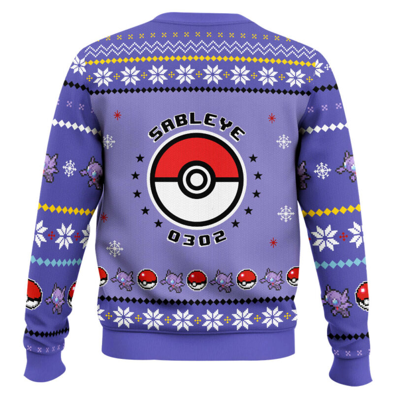 Hooktab Pokemon Gen 3 Sableye Ugly Christmas Sweater Hooktab Pokemon Gen 3 Sableye Ugly Christmas Sweater