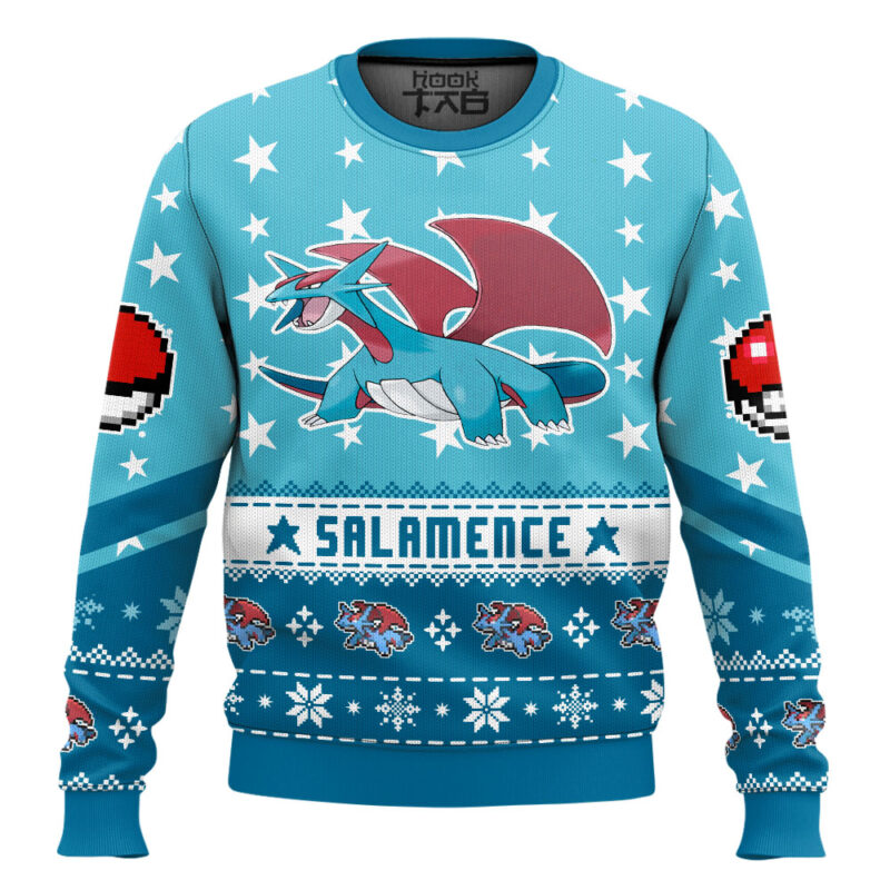 Hooktab Pokemon Gen 3 Salamence Ugly Christmas Sweater