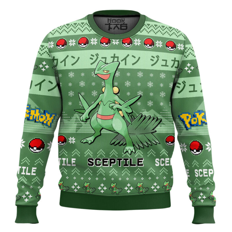 Hooktab Pokemon Gen 3 Sceptile Ugly Christmas Sweater