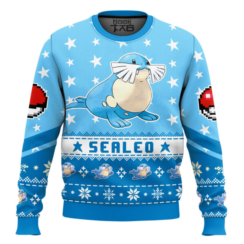 Hooktab Pokemon Gen 3 Sealeo Ugly Christmas Sweater