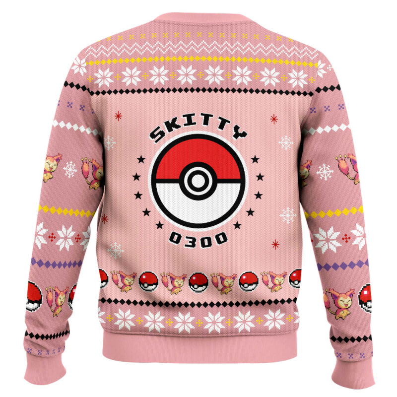 Hooktab Pokemon Gen 3 Skitty Ugly Christmas Sweater Hooktab Pokemon Gen 3 Skitty Ugly Christmas Sweater