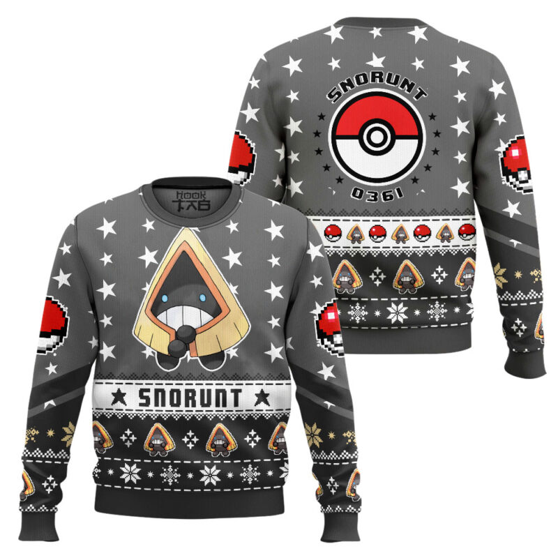 Hooktab Pokemon Gen 3 Snorunt Ugly Christmas Sweater Hooktab Pokemon Gen 3 Snorunt Ugly Christmas Sweater