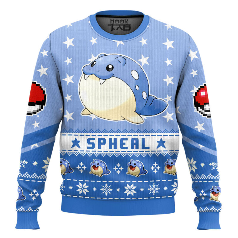 Hooktab Pokemon Gen 3 Spheal Ugly Christmas Sweater