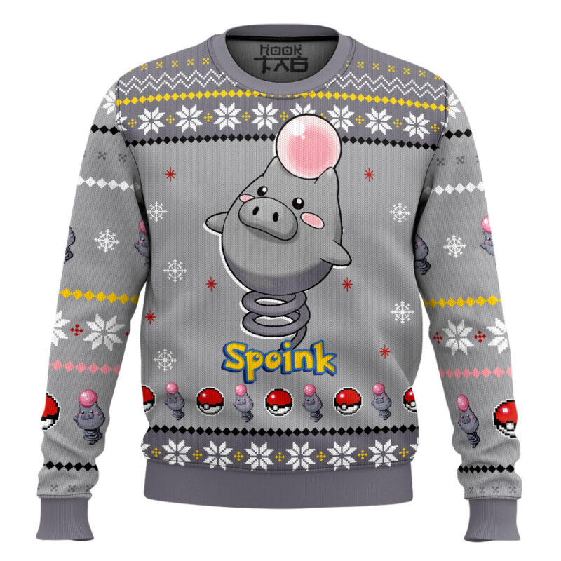 Hooktab Pokemon Gen 3 Spoink Ugly Christmas Sweater