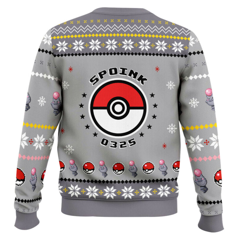 Hooktab Pokemon Gen 3 Spoink Ugly Christmas Sweater Hooktab Pokemon Gen 3 Spoink Ugly Christmas Sweater