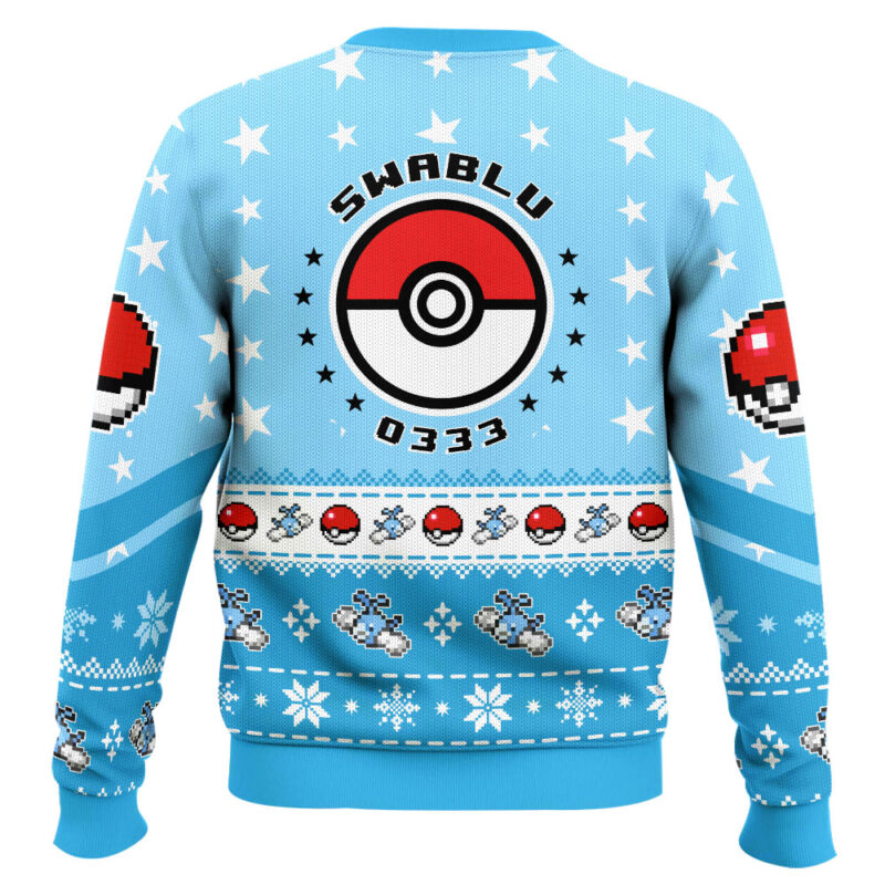 Hooktab Pokemon Gen 3 Swablu Ugly Christmas Sweater Hooktab Pokemon Gen 3 Swablu Ugly Christmas Sweater