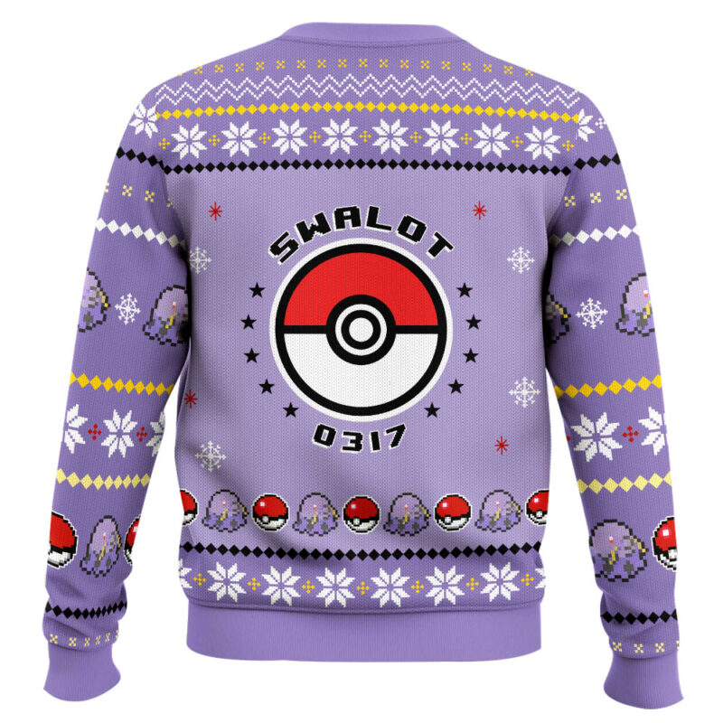 Hooktab Pokemon Gen 3 Swalot Ugly Christmas Sweater Hooktab Pokemon Gen 3 Swalot Ugly Christmas Sweater