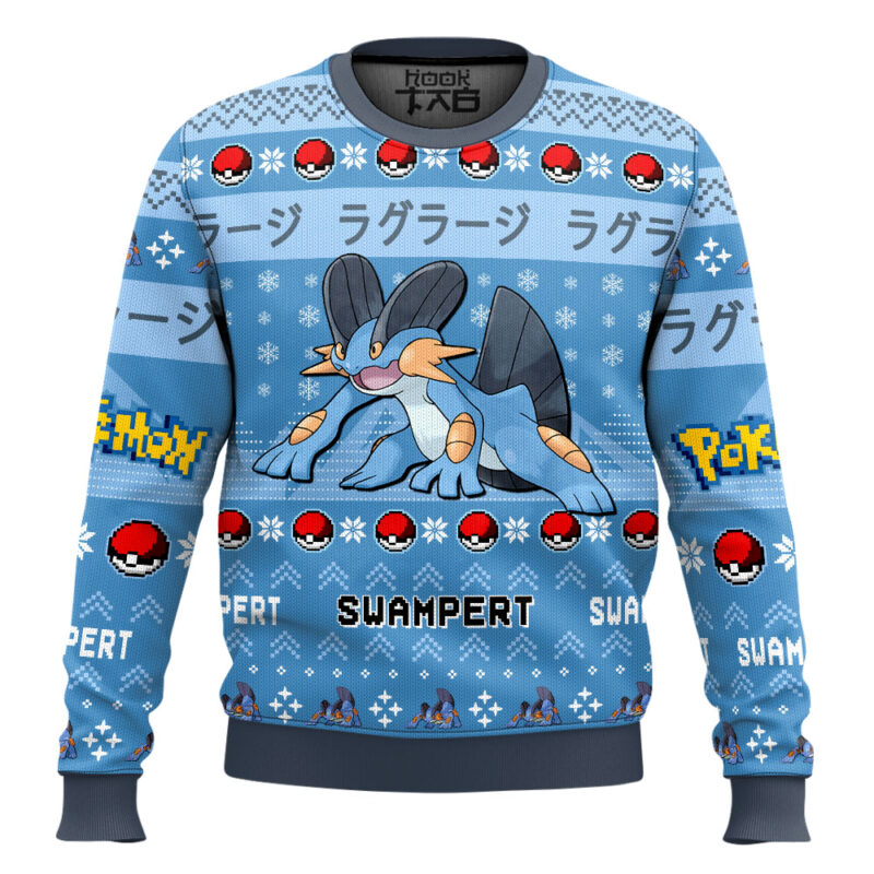 Hooktab Pokemon Gen 3 Swampert Ugly Christmas Sweater
