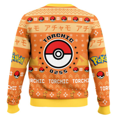 Hooktab Pokemon Gen 3 Torchic Ugly Christmas Sweater