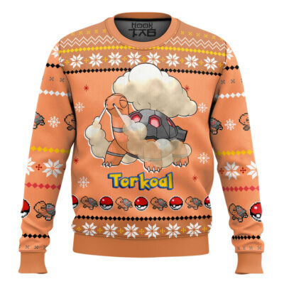 Hooktab Pokemon Gen 3 Torkoal Ugly Christmas Sweater