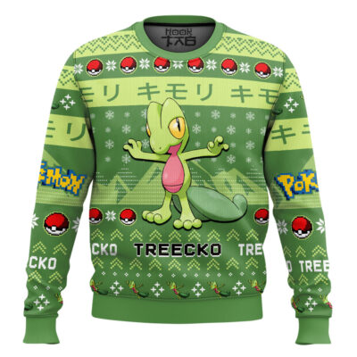 Hooktab Pokemon Gen 3 Treecko Ugly Christmas Sweater