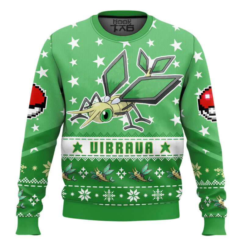 Hooktab Pokemon Gen 3 Vibrava Ugly Christmas Sweater