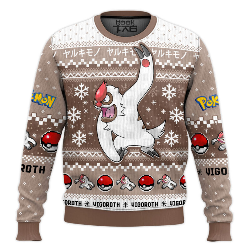 Hooktab Pokemon Gen 3 Vigoroth Ugly Christmas Sweater