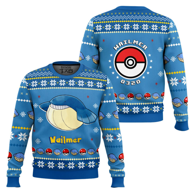 Hooktab Pokemon Gen 3 Wailmer Ugly Christmas Sweater Hooktab Pokemon Gen 3 Wailmer Ugly Christmas Sweater
