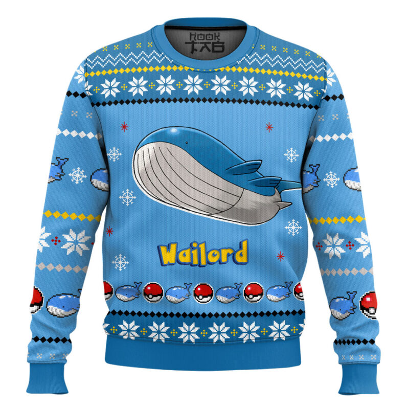 Hooktab Pokemon Gen 3 Wailord Ugly Christmas Sweater
