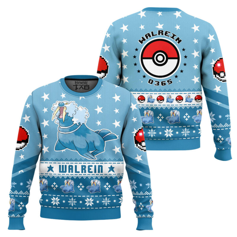 Hooktab Pokemon Gen 3 Walrein Ugly Christmas Sweater Hooktab Pokemon Gen 3 Walrein Ugly Christmas Sweater